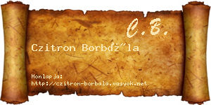 Czitron Borbála névjegykártya